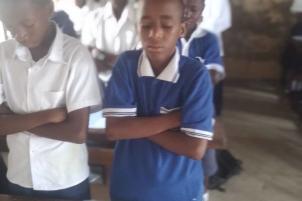 Meditation Training with students at Mbagala Zakiem Primary School