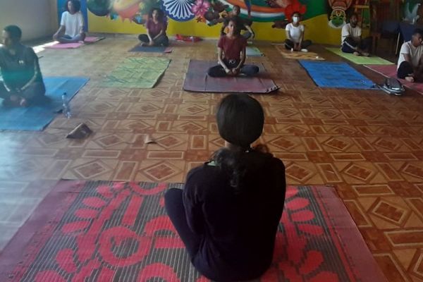 Yoga and meditation session 