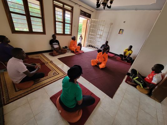 Meditation at the Buddhist residence 