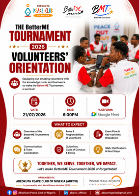ABPCN BetterME TOURNAMENT (BMT) VOLUNTEERS' ORIENTATION